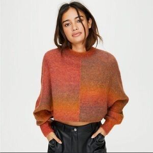 NWOT Aritzia Wilfred Cosmic Sweater Alpaca Wool Blend Cropped Oversized XS Boxy
